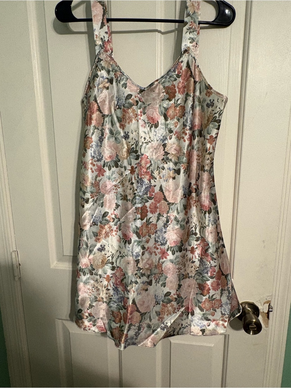 Floral Satin Slip Dress - Pastel Bouquet Made in the UK